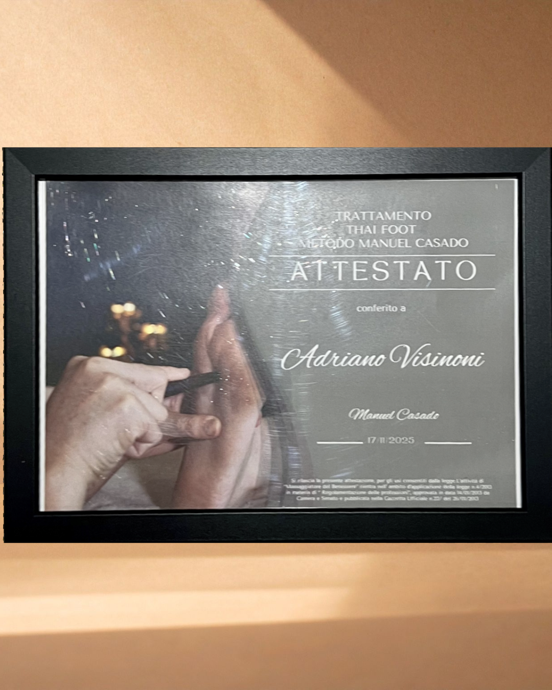 Attestato Thai Foot Massage — Adriano Visinoni